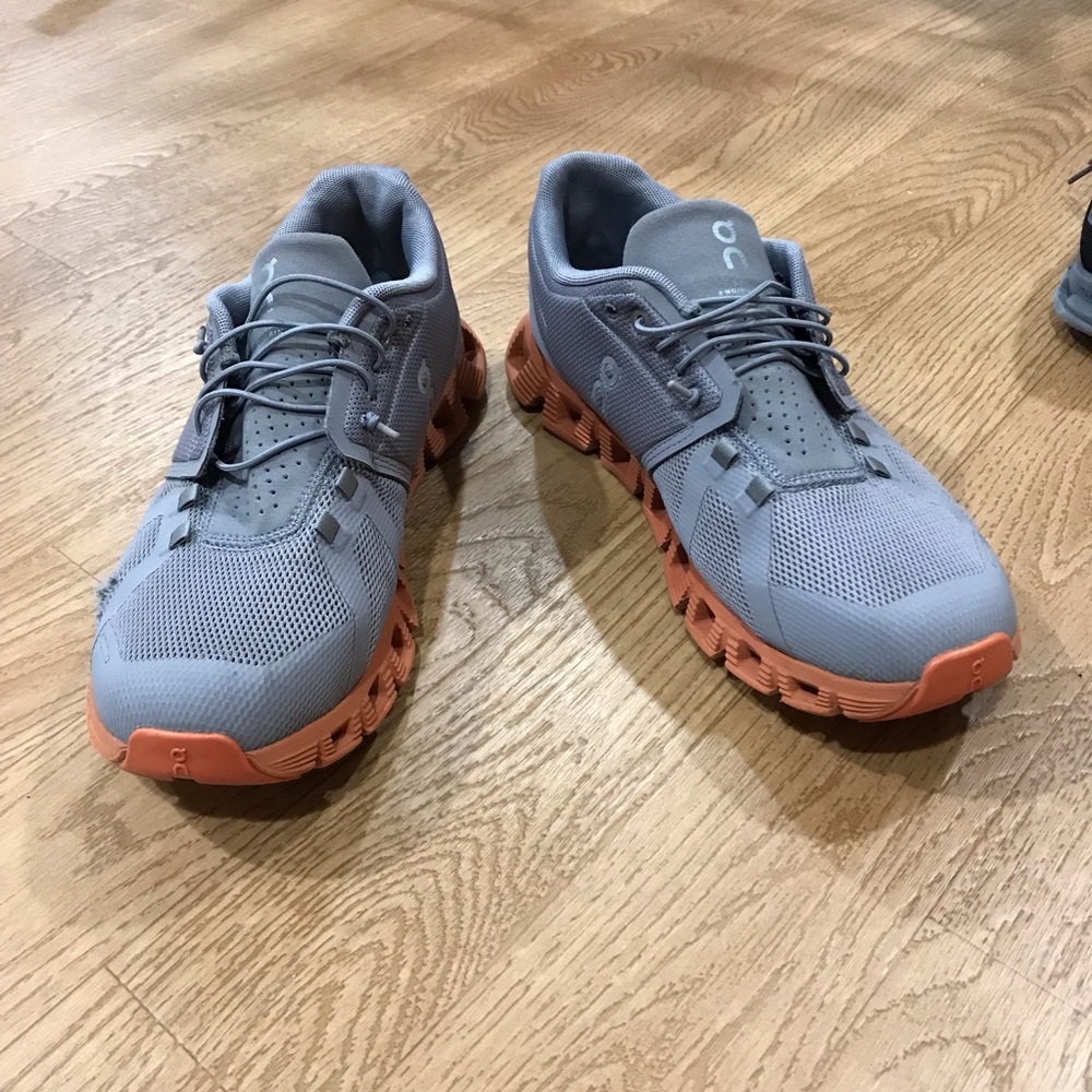 On Running Men's Shoes in Gray and Orange